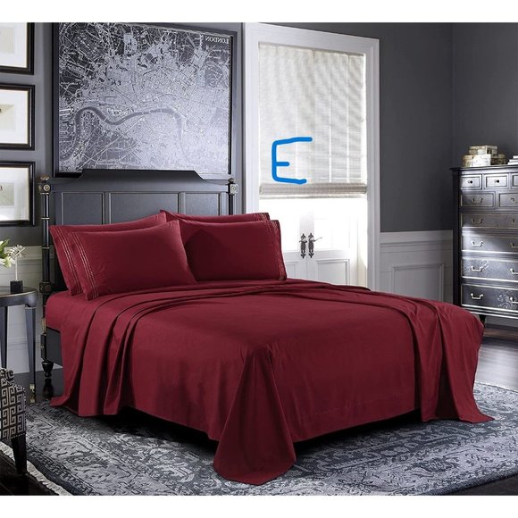 6 Piece Bed Sheets - Cal King, King, Queen , Full  Sheet Set [6-Piece,] - Hotel - Picture 9 of 10